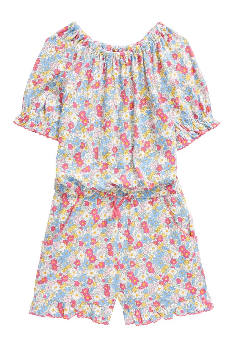 Kids' Floral Print Romper, Main, color, FESTIVAL PINK NAUTICAL FLORAL