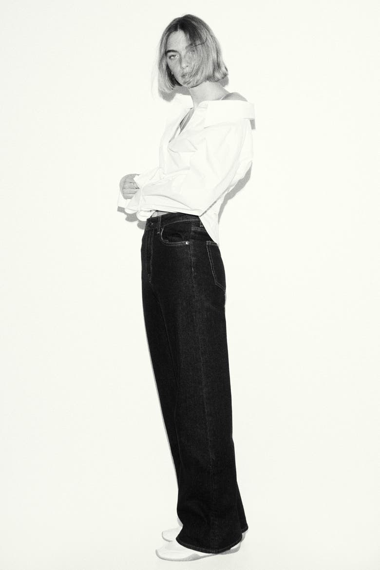 Wide High Waist Jeans, Main, color, Navy denim blue