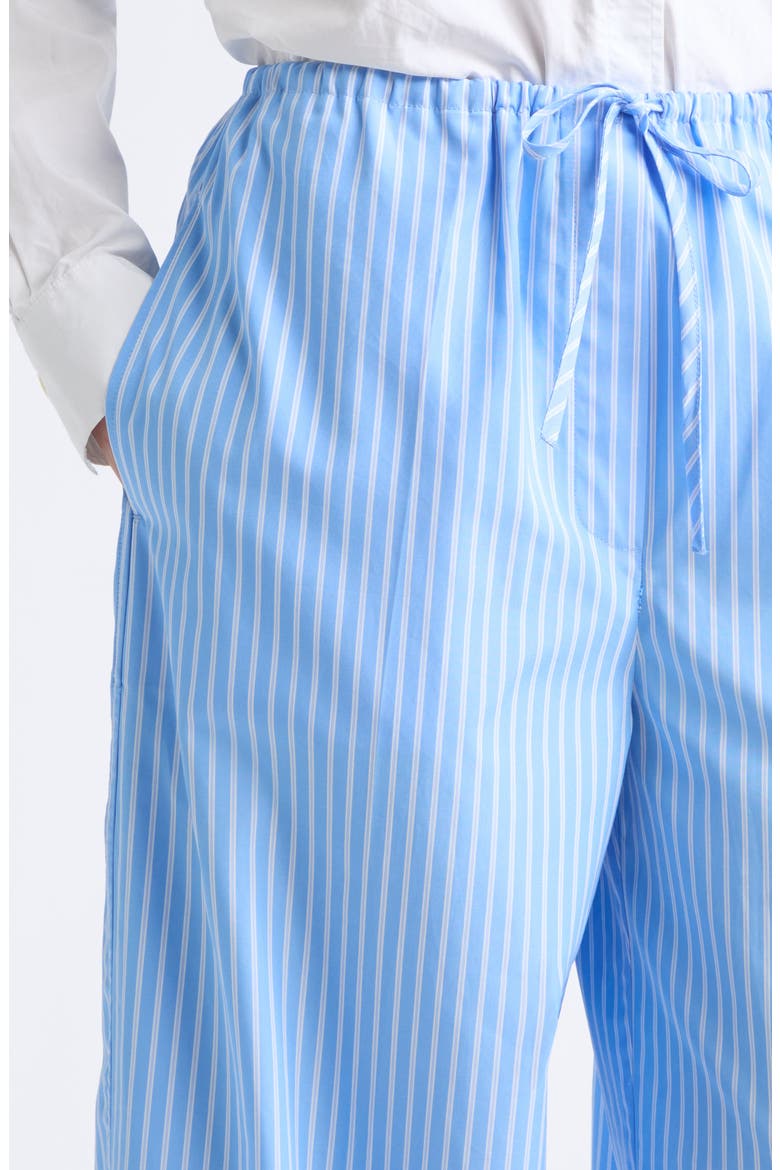 Stripe Organic Cotton Drawstring Trousers, Alternate, color, BLUE/ WHITE