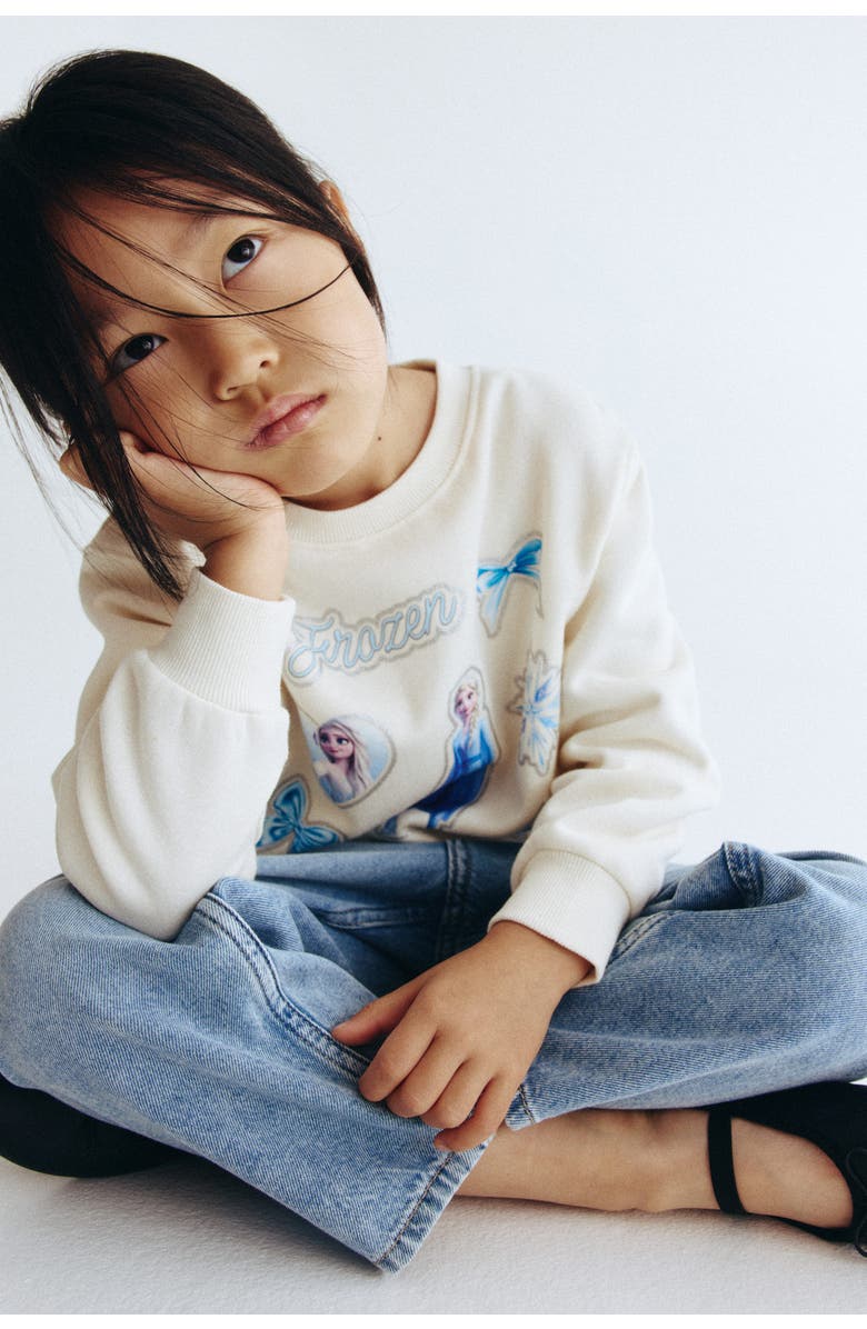 H&M Sweatshirt with motif, Alternate, color, White/Frozen
