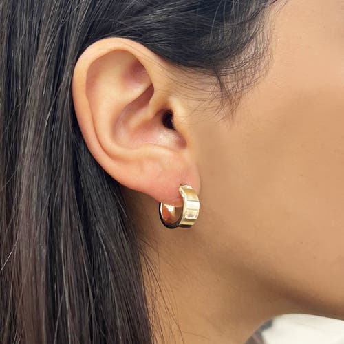 The Lovery Fine Jewelry Mini Square Tube Huggie Hoop Earrings In Gold