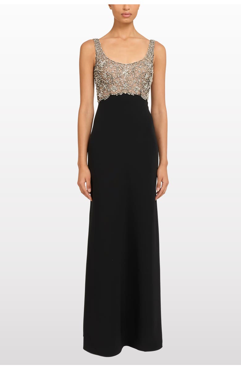 Jenny Packham Reverie Embellished Maxi Dress, Alternate, color, Liquorice - Illusion