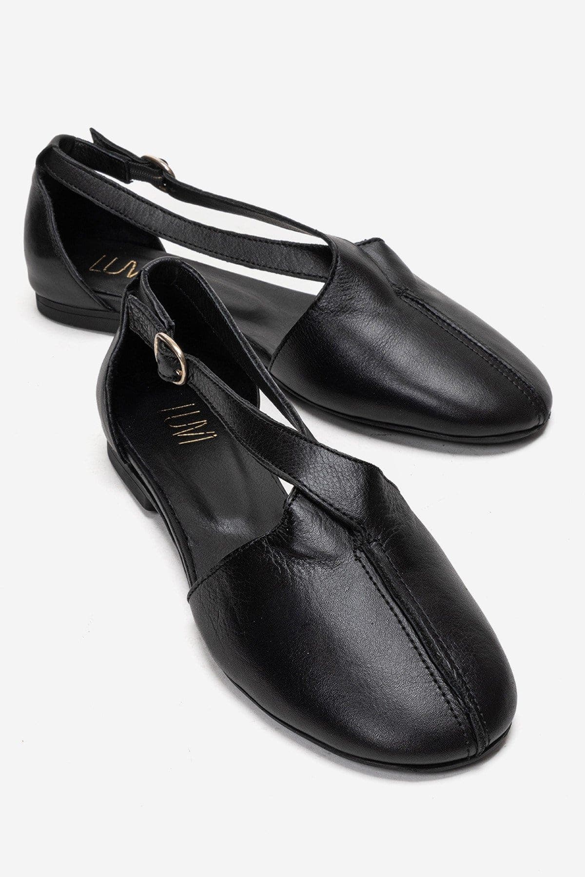 Forever & Always Shoes Fable Leather Side Cut Ballet Flat, Main, color, Black