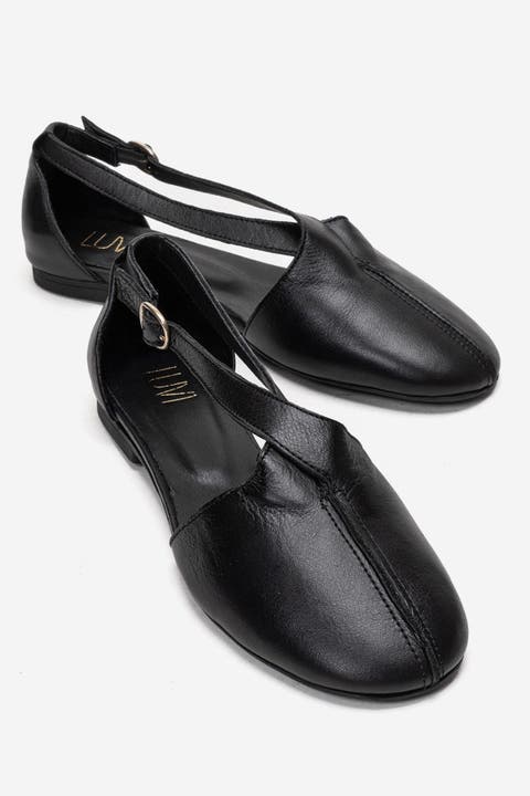 Fable Leather Side Cut Ballet Flat