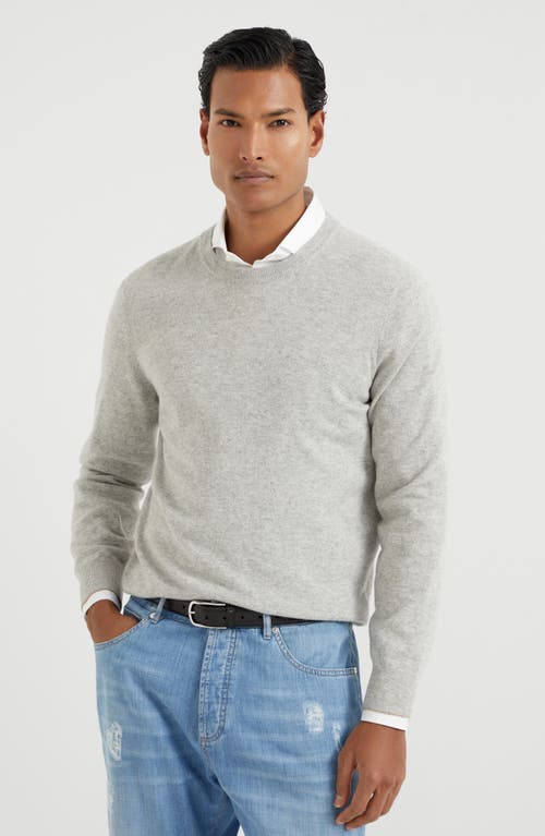 Brunello Cucinelli Crew-neck Cashmere Pullover In Pebble