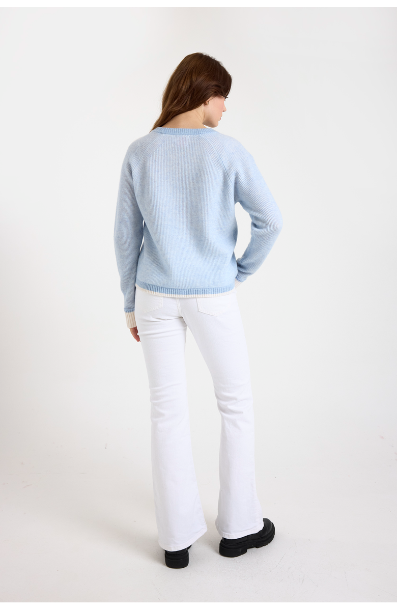 Brodie Pure Cashmere Irene Crew Neck 100% Cashmere Sweater, Alternate, color, Blue Mist