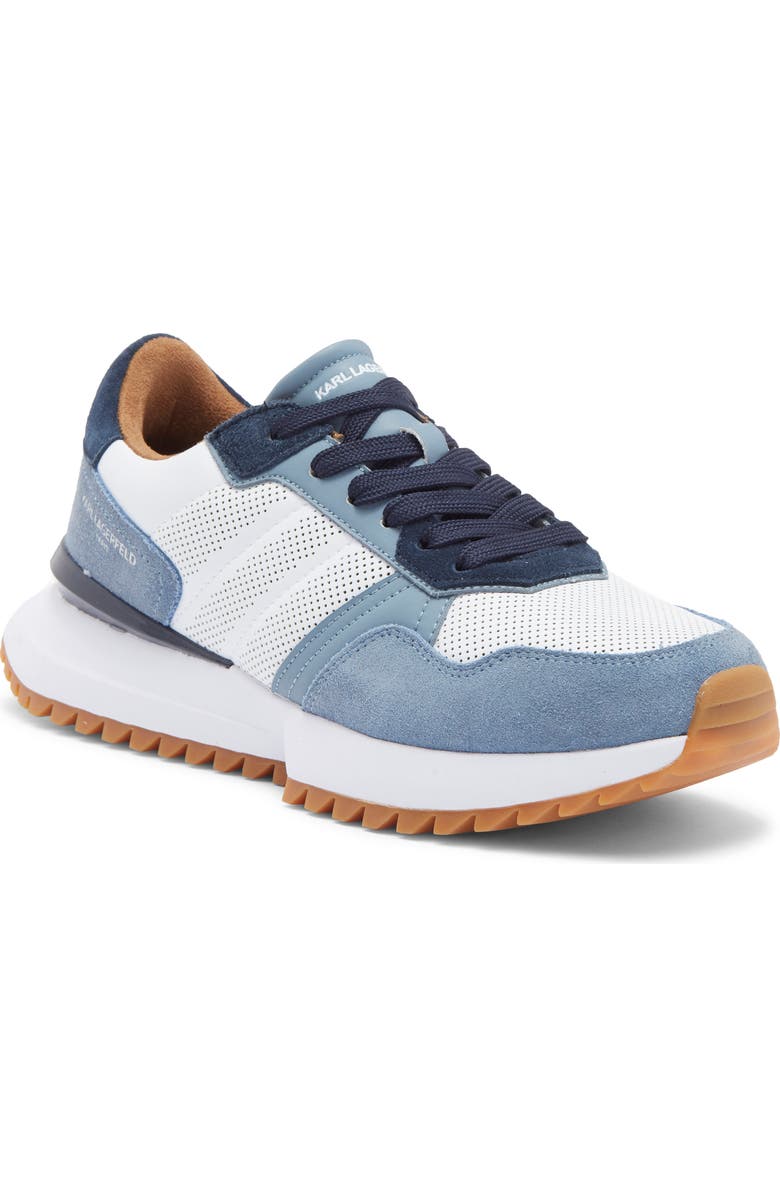 KARL LAGERFELD PARIS Perforated Sneaker, Main, color, Blue