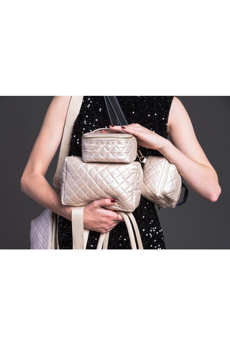 Hidden Gem Jewelry Case, Alternate, color, Champagne Quilted