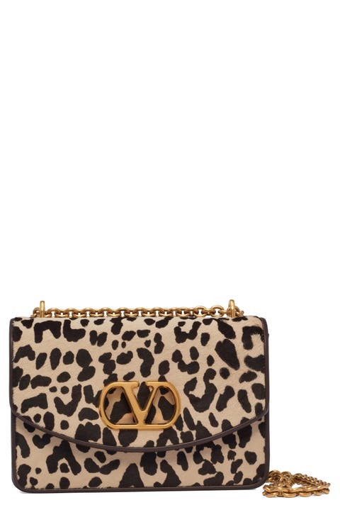 Vain VLOGO Genuine Calf Hair Shoulder Bag