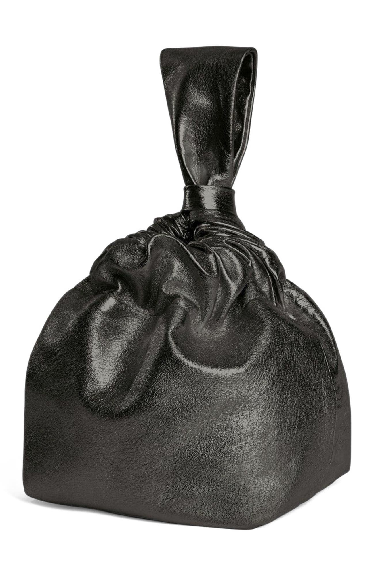 Mariposa Leather Wristlet, Alternate, color, Black Metallic