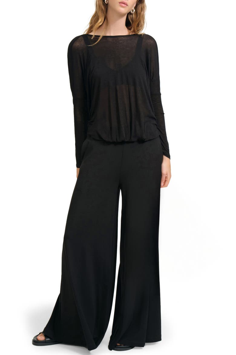 Zadie Wide Leg Jumpsuit, Main, color, BLACK