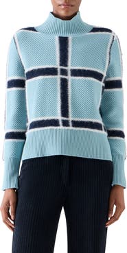 Akris punto Intarsia Plaid Wool & Cashmere Sweater