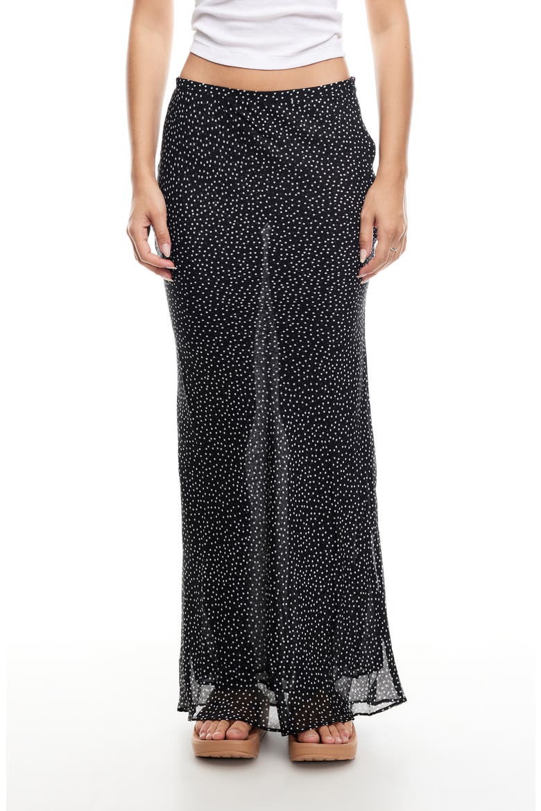 Endless Maxi Skirt, Main, color, ONYX POLKA