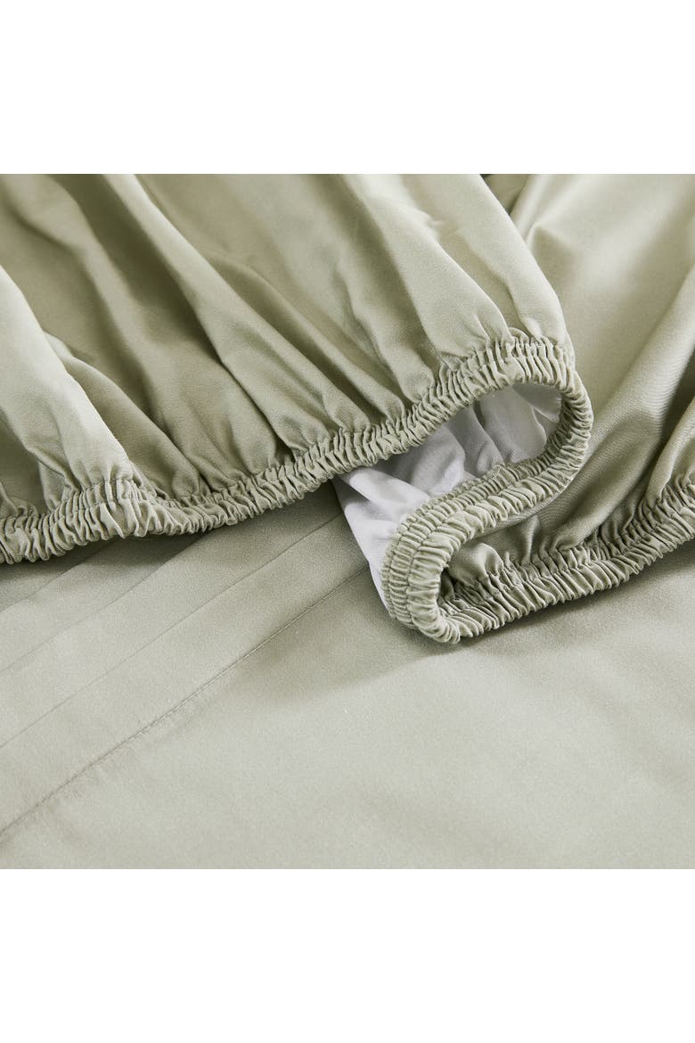 Pleat Cotton Sheet Set, Alternate, color, Green