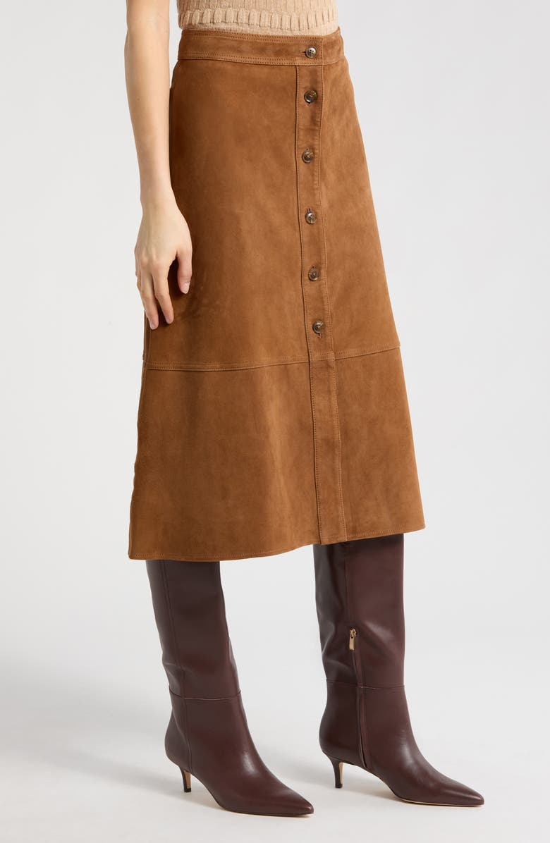 PAIGE Terrassa Suede A-Line Skirt, Alternate, color, 