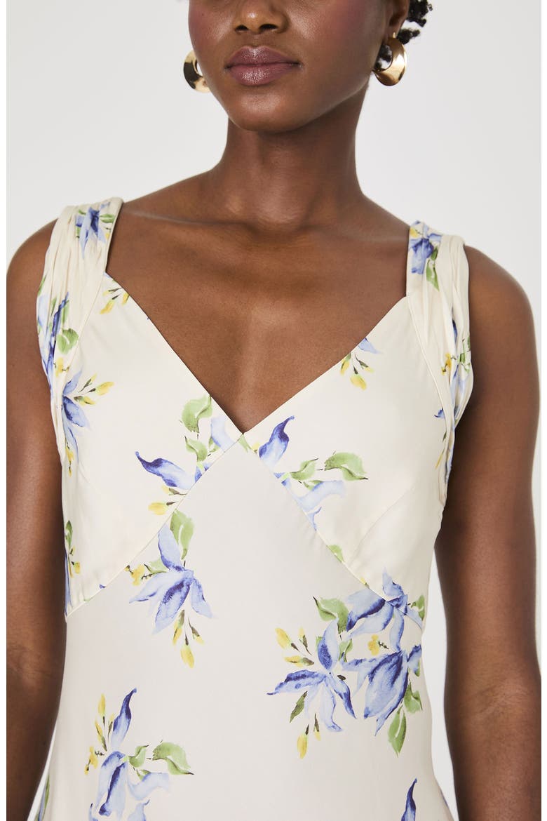Ennis Vivian Floral Satin Maxi Dress, Alternate, color, PALE IRIS MULTI
