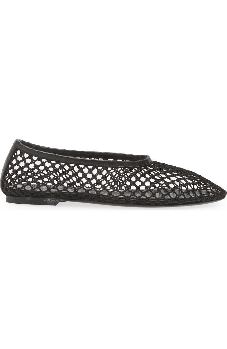 STAUD Alba Ballet Flat, Alternate, color, Black Netting