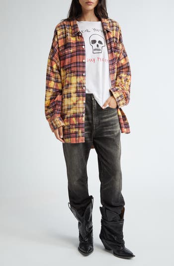 R13 Bleached Plaid Oversize Cotton Flannel Workshirt | Nordstrom R13 Bleached Plaid Oversize Cotton Flannel Workshirt | Nordstrom