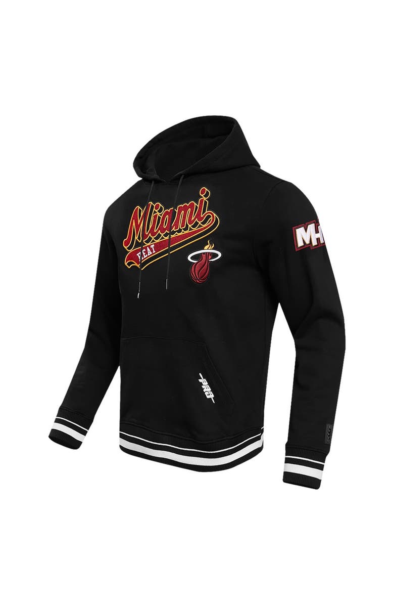 PRO STANDARD Men's Pro Standard Black Miami Heat Script Tail Pullover Hoodie, Alternate, color, 