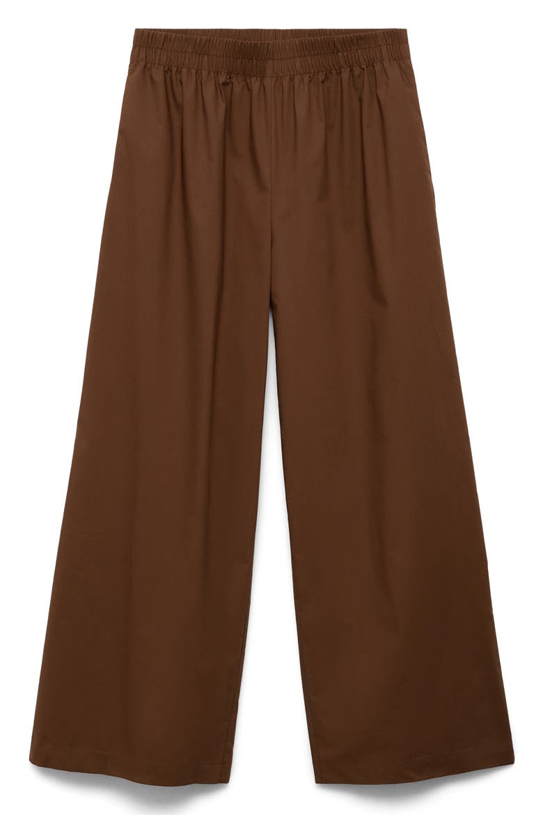 Cotton Wide Leg Pants, Alternate, color, BROWN