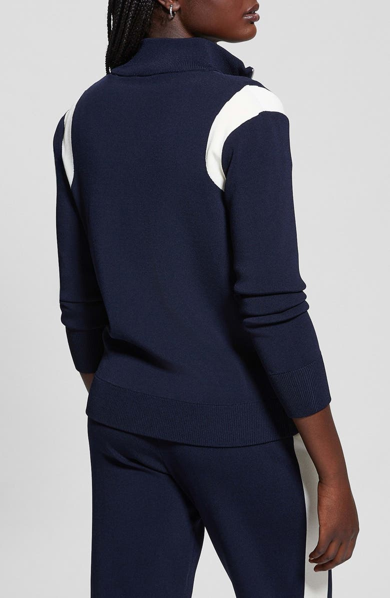 GUESS Michela Colorblock Zip Cardigan, Alternate, color, 