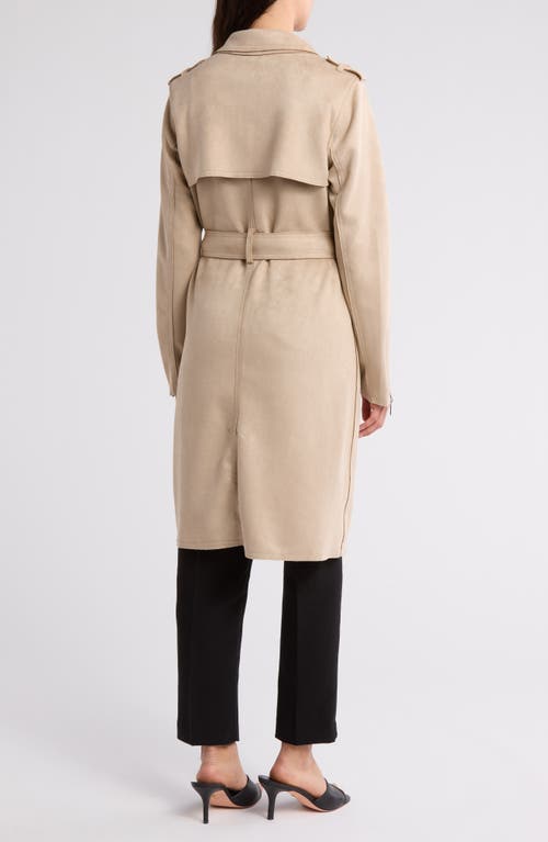 T TAHARI T TAHARI FAUX SUEDE TRENCH COAT