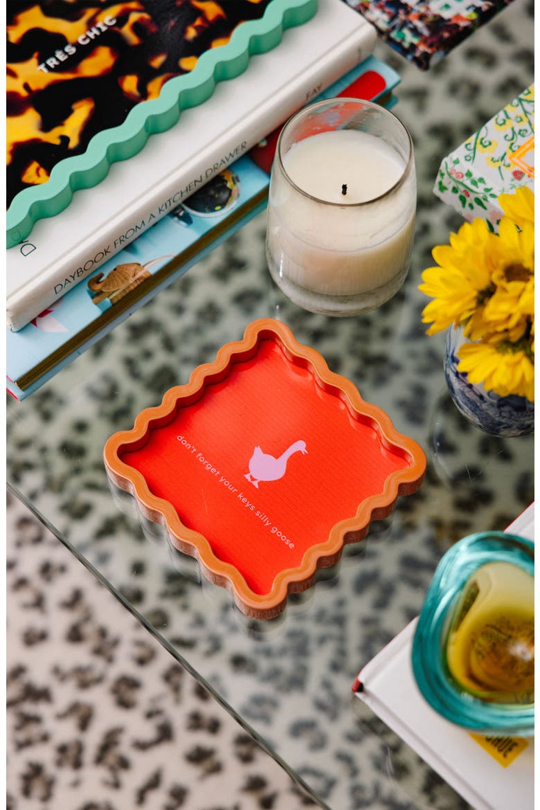 Silly Goose Lacquer Tray, Alternate, color, Orange, Caramel