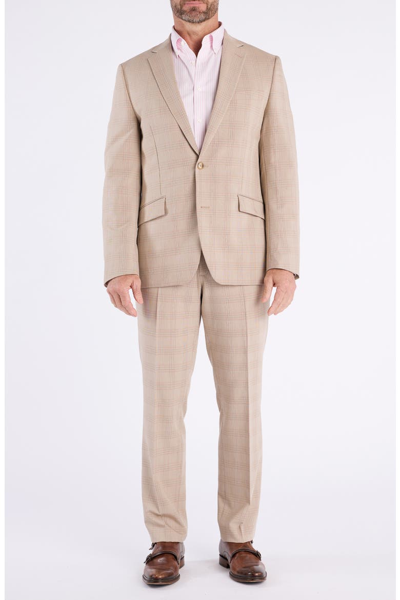 Hoxton Tan Plaid Stretch Suit, Main, color, TAN