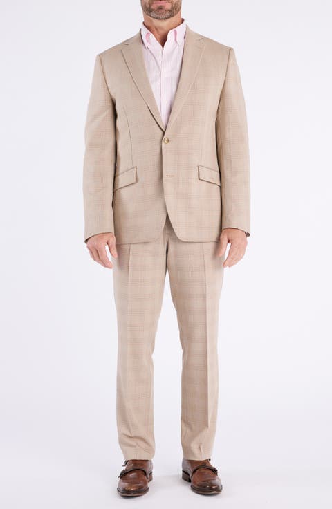 Hoxton Tan Plaid Stretch Suit