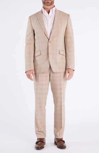 SAVILE ROW CO Hoxton Tan Plaid Stretch Suit
