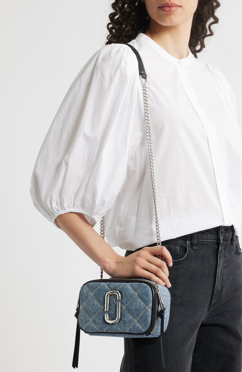 Marc Jacobs The Quilted Denim Softshot Bag, Alternate, color,