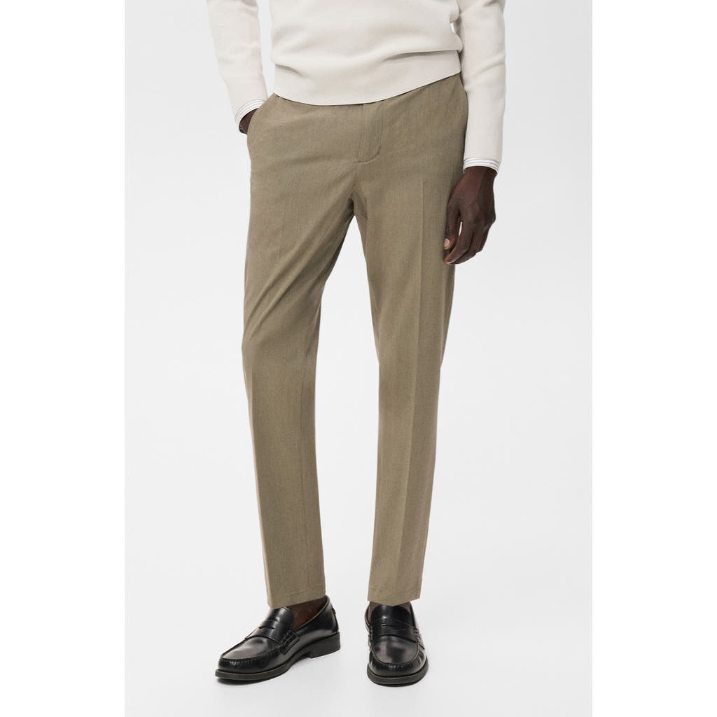 Mango Bologna Slim Fit Stretch Pants In Animal Print