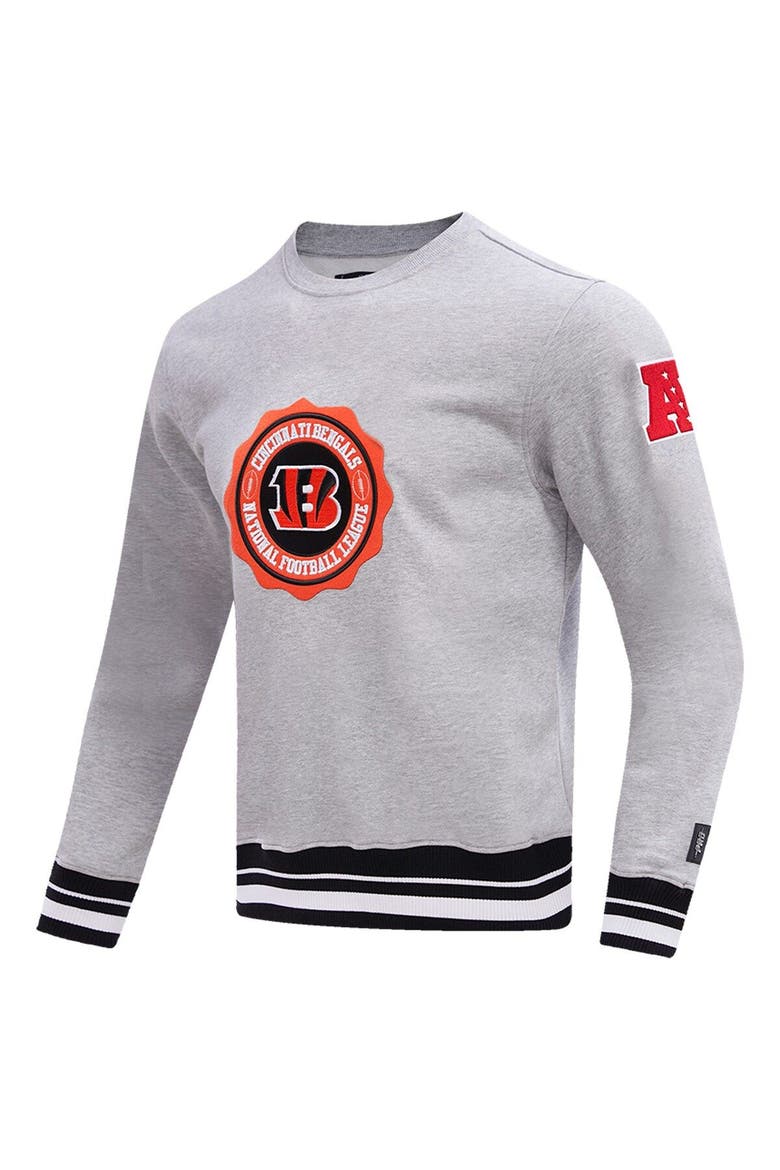 Men's Pro Standard Heather Gray Cincinnati Bengals Crest Emblem Pullover Sweatshirt, Alternate, color, Heather Gray