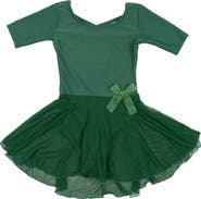 Leveret Girls Short Sleeve Skirted Leotard