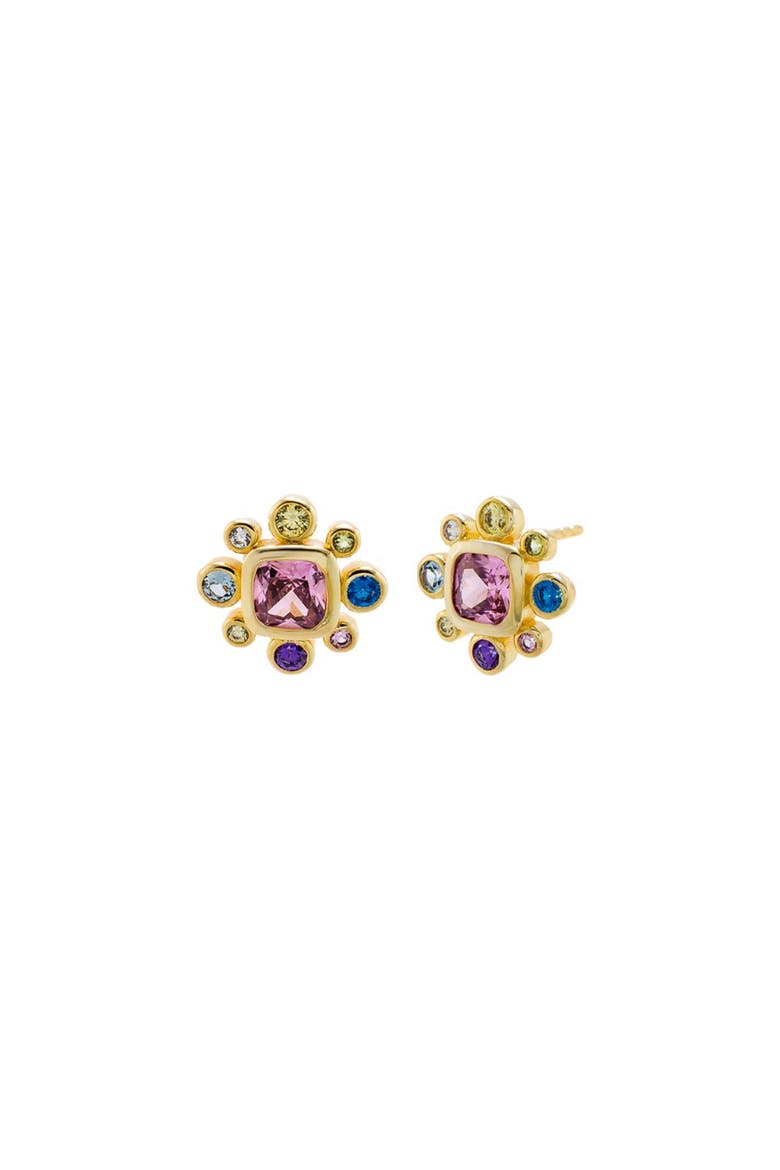 Pastel Rainbow Clusered Stud Earring, Main, color, Multi-Color