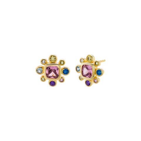 Pastel Rainbow Clusered Stud Earring
