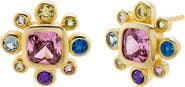 BY ADINA EDEN Pastel Rainbow Clusered Stud Earring