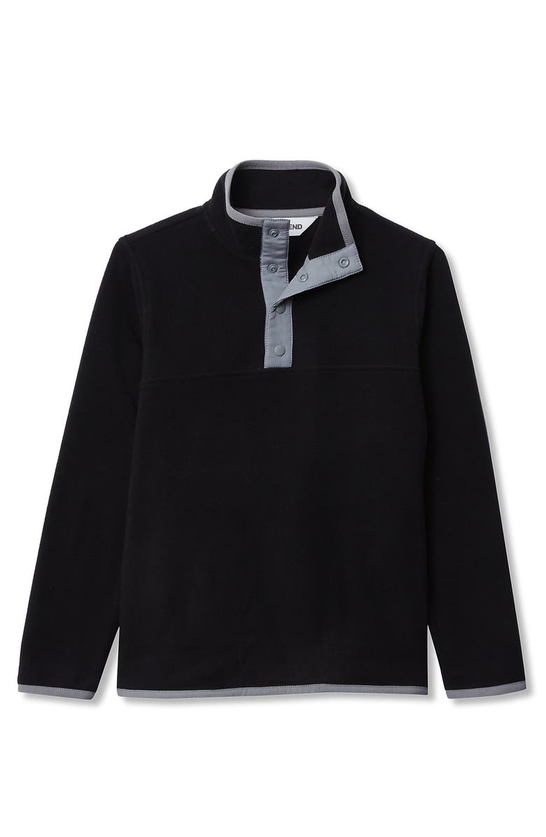 Lands' End Kids Fleece Quarter Zip, Main, color, Black/Light Black