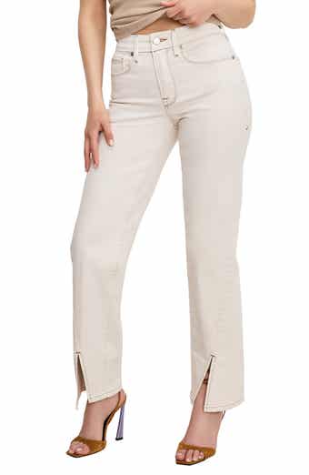 Good American Good Boy Split Hem Petite Straight Leg Jeans