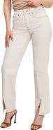 Good American Good Boy Split Hem Petite Straight Leg Jeans