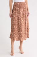 Renee C Floral Handkerchief Hem Midi Skirt