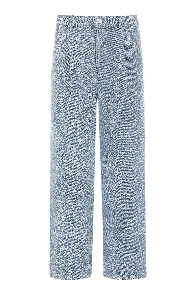 Arnault Boucle Pleated Jeans, Alternate, color, Blue