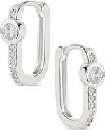 Sterling Forever Evil Eye Square Hoop Earrings