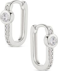 Sterling Forever Evil Eye Square Hoop Earrings
