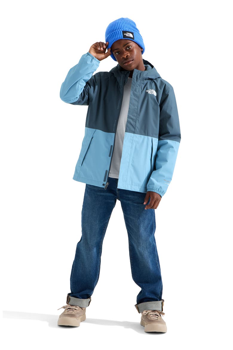 Kids' Antora Water Repellent Rain Jacket, Alternate, color, GRANITE GREY/ PALE TEAL
