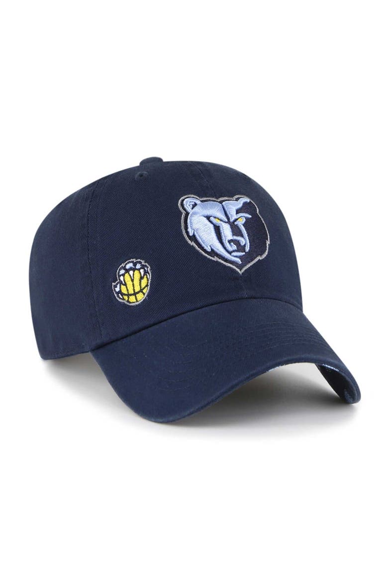 Women's '47  Navy Memphis Grizzlies Confetti Undervisor Clean Up Adjustable Hat, Main, color, Navy