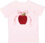 Sweet Wink Apple Rhinestone Patch Short Sleeve T-Shirt