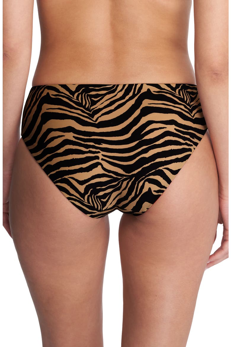 Reversible Bikini Bottoms, Alternate, color, CAMEL ZEBRA / POINSETTIA