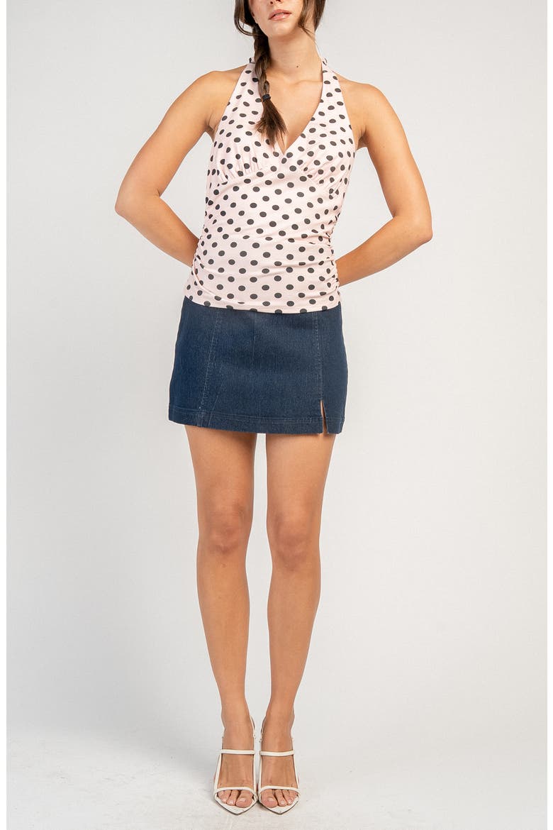 Polka Dot Halter Neck Tank, Alternate, color, PINK