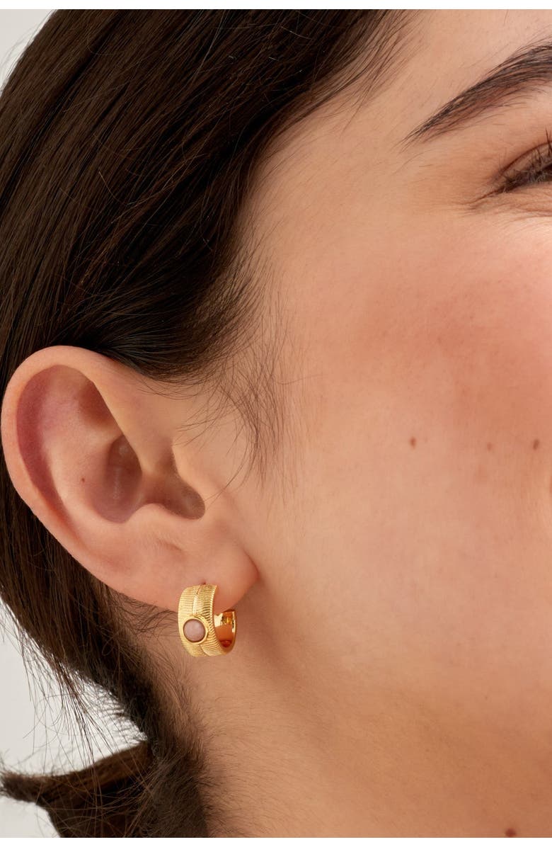 Katie Loxton 'October' Waterproof Gold Birthstone Hoop Earrings, Alternate, color, October